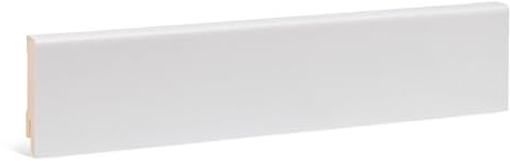 KGM Sockelleiste Modern - Furnierte Massivholz-Sockelleiste Folie Lichtgrau - Maße: 2400 x 16 x 58 mm - 1 Stück