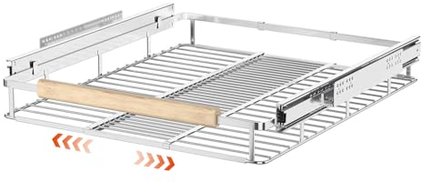 SANNO Ausziehbarer Schubladen-Organizer und Aufbewahrung, Schrank, Töpfe, Pfannen, Organizer, Schieberegal unter dem Waschbecken, Speisekammer, Schrank (1 Pack)