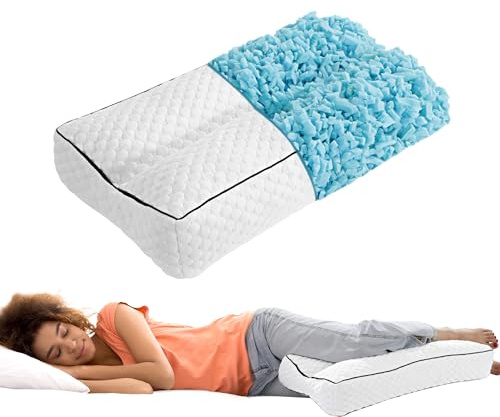 BALAPET Shredded Memory Foam Knee Pillow for Side Sleepers, Pillow Between Legs for Aligns Spine, Supportive Leg Pillow for Pregnancy Relieves Pressure Hip Leg Elevation, 6.5 Height