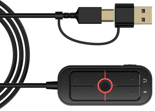 Carte son externe USB avec 3 modes sonores et effets de lumière pour les jeux et le divertissement