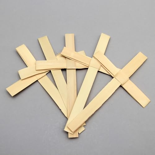 Mini cruces de palmera – Paquete de 10 cruces de hoja de palma secas hechas a mano para domingo de ramos, eventos religiosos, servicios religiosos, escuelas católicas y recuerdos espirituales