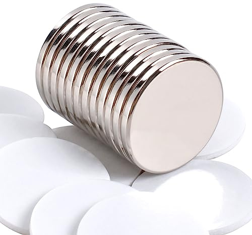 12Pezzi Calamite Potenti Magneti Neodimio 20x2mm Calamite Piccole Rotonde Super Calamita Adesiva Frigorifero Artigianato Lavagna Ufficio Scientifico Magnete Industriale Confezione