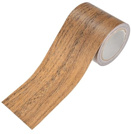M METERXITY 1 Rollo De Cinta De Reparación De Madera, 2.24 Pulgadas X 15 Pies Textura Realista Autoadhesiva Cinta De Madera Papel De Contacto Para Muebles/Pisos/Hogar [Roble Marrón Oscuro]