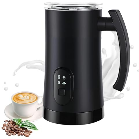Ruiqas 4 in 1 Automatic Milk Frother, Milk Steamer Electric Silent Operation 11.8OZ /350ml Capacity Hot Cold Milk Foam Maker for Latte Cappuccino Hot Chocolate