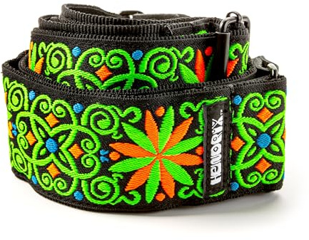 Jim Dunlop Gitarrengurt, Jimi Hendrix Blacklight Fillmore Green Strap, grün und schwarz JH26