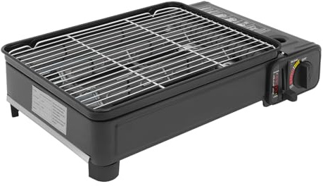Camping Gasgrill, 2200W Tischgasgrill, Tragbarer Gasgrill mit Fettbehälter und Tragetasche, Gaskocher Camping Kocher, Campinggrill Gas, Gaskocher Set für Terrasse, Balkon und Garten