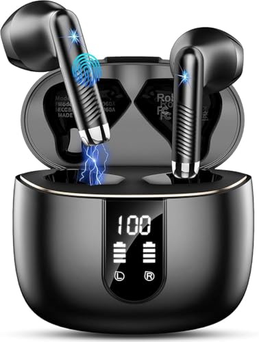 Drsaec Bluetooth 5.4 Kopfhörer, 6D Tiefer Bass In Ear Kopfhörer Kabellos Bluetooth 2025 Neu 56 Std Kabellose Kopfhörer mit 4 ENC Mic, Noise Cancelling Ear Buds, USB-C, IP7 Wasserdicht Sport Ohrhörer