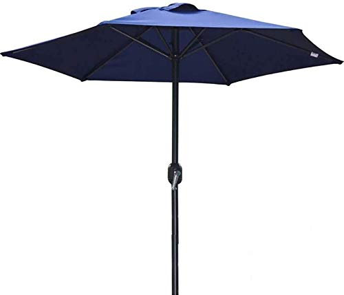 CMOLVUR Parasols de jardin d'extérieur de 1,8 m, parasol de table avec manivelle, 6 baleines en fer, parasol de marché pour piscine, plage, jardin, restaurant sans