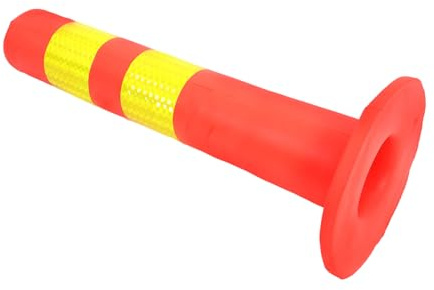 Garneck Columna De Advertencia De 45 Cm Poliuretano (pu) Resistente, Poste Delineador Metálico Para Señalización Vial y Barrera De Seguridad Para Estacionamiento y Construcción