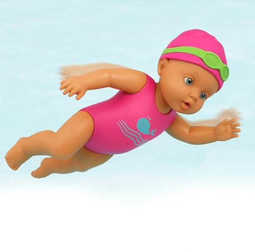 Koolbitz Swimming Pool Baby Doll for Bathtub, 15CM Realistic Floating Swimming doll Doll with Moving Arms and Legs Water Play Toy for Skill Development Toy for Kids 3+ Above (Swim-p)