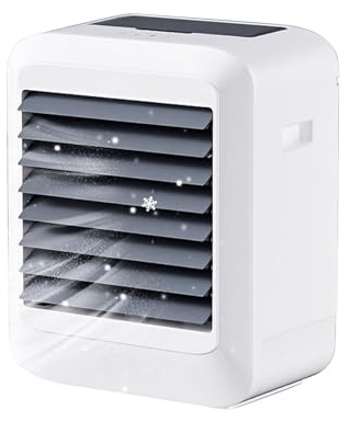 IYUESQ Enfriador de Aire evaporativo, Mini Enfriador portátil de 3 velocidades con humidificador, Ideal para Dormitorio, Oficina y Camping, Recargable por USB.