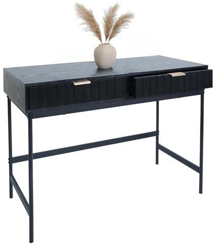 Mendler Konsolentisch HWC-O41 85x100x40cm - Holzoptik schwarz