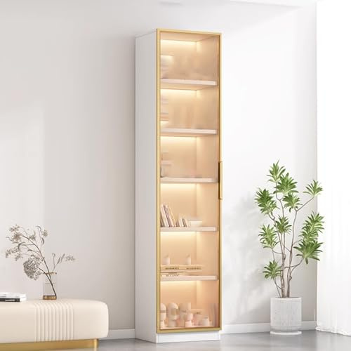 Vitrine avec portes en verre, grande étagère d'appoint pour objets de collection, organiseur d'angle de grande capacité, vitrine transparente pour salon, rangement de jouets et de souvenirs