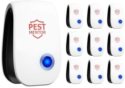 Ultrasonic Pest Repellent 10 Pack, Electronic Plug-in for Rodents, Mosquitoes, Cockroaches, Spiders, Ants, Spider Mouse Repellent Pest Control Device for Home Car Kitchen Bedroom
