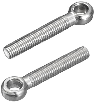 QUARKZMAN Ringschraube M12x75mm Hebeösenbolzen 304 Edelstahl Silber, 4 Pcs | Maschinenschulter Schwenkbolzen Hebering Ösenbolzen für Pipeline Absperrventile GebäudeBefestigungselemente