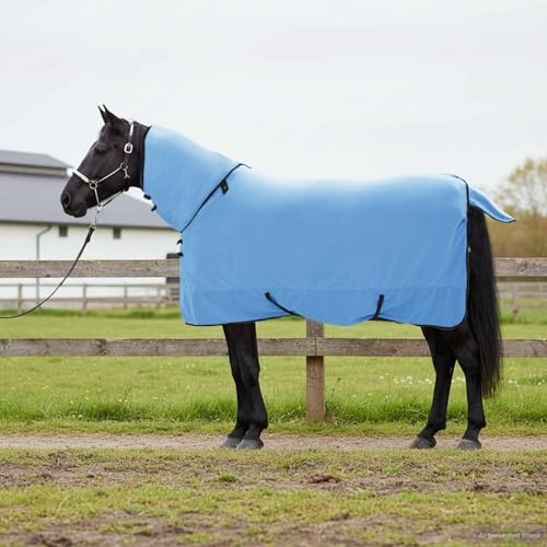 Kaloriko Hästfilt full aqua av polyester 125 cm, vattentät och ventilerande, med slitstyrka och termofoder för vinter, vide, stall, utomhusskydd och paddockanvändning