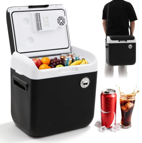 GUIVACI Frigorifero Portatile 25L – Mini-Frigo 12/230 V, raffredda & riscalda (fino a 65°C), Modalità ECO, per Auto, Camper e Barca