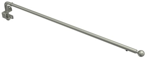 INTERDECO Gardinenstange als Schwenkstange ausziehbar 13/9 mm, schwenkbare Teleskop-Vorhangstange aus Metall, Chrom matt, zur Wandmontage, Typ 2013011, 60-100 cm