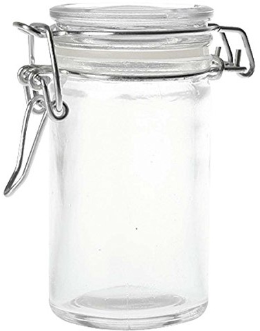 Petit bocal haut en verre transparent avec un joint blanc 6.5CL X12 - Conditionnement : 12 pièces