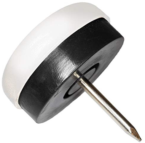 Adsamm® / 32 x Kunststoffgleiter mit Puffer und Nagel/Weiß/Ø 25 mm/rund/Möbelgleiter mit Nagel/Möbel- und Bodengleiter