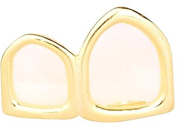 .iced-out. 2er Zahn Grill - One Size fits All - Hollow Right Gold