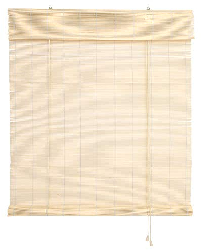 WR-Design Bambusrollo Bambus Raffrollo Natur Breite 60-140 cm Länge 160 und 240 cm Seitenzug Fenster Tür Rollos Holzrollo (140 x 160 cm)