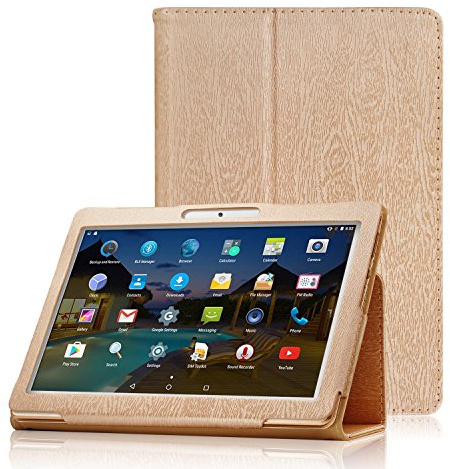 XIDO Slim Folio Hülle Case Tasche für 10.1 Zoll Tablet ACEPAD A140 A121 A101 / Yuntab K17 K107 / Tablet 10 Zoll HD YOTOPT / BENEVE / AnTeck 10 Zoll / PADGENE / Tagital 10,1 Zoll Tablet, Gold