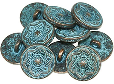 Handarbeit-Lieblingsladen Handarbeit-Lieblingsladen Metallknöpfe Wappen 15 mm rund Antik Silber Royal Zinklegierung 10 Stück