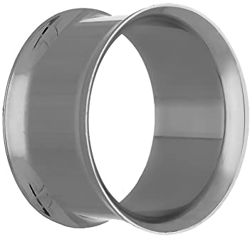 Treuheld® 10mm Titan Flesh Tunnel in Silber - dünn - Double Flared Ohrtunnel - Dünner Rand - hautfreundlich & antiallergen