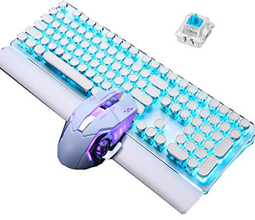 ARCH Clavier Gamer Clavier Gamer Filaire avec Repose-Poignets Détachable 108 Clés Clavier Mécanique Et Souris Combo for Windows, iOS, Android, Ordinateur Portable PC De Bureau Clavier