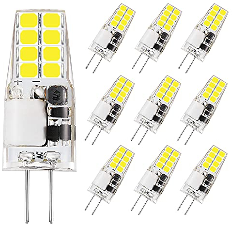 VINBE G4 LED Light Bulb,G4 Mini Capsule Bulbs,3W,Replace 20W-30W Halogen Bulbs, White 6000K 10 Pcs