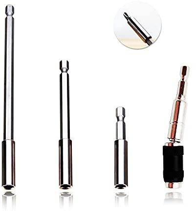 Drill Bit Holder 3 PCS Magnetic Screwdriver Bits Holder Universal 1/4” Hex Shank Magnetic Drill Bit Holders Quick Change Flexible Drill Bit Extension+ Pivoting Magnetic Screw Drill Bit Holder YS-4