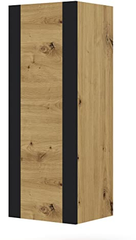 Vitrine MONDI 125 cm Wandschrank Hängeschrank Regale Schrank Artisan Eiche