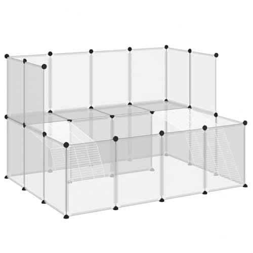 vidaXL Gabbia per Piccoli Animali Trasparente 143x107x93 cm PP Acciaio