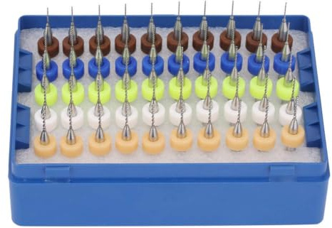 50 Stück PCB Bohrer Micro Spiralbohrer Mini-Bohrer-Set Hartmetall-Mikrostift-Schraubstock Handbohrer Mini-Handbohrer Zum Schnitzen von Leiterplatten