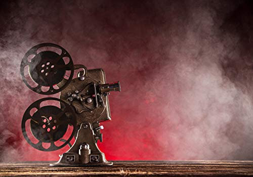 wandmotiv24 Fototapete Filmkamera mit Rotem Nebel, 200 x 140cm - selbstklebende Strukturtapete, Wanddeko, Wandbild, Wandtapete, Film Kino M5903
