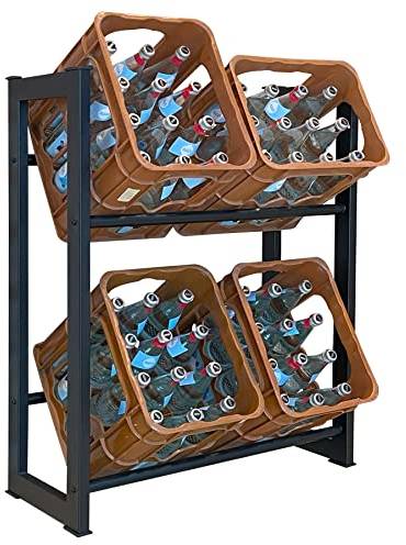 QUICK STAR Getränkekistenregal 71x30x90cm für 4 Kästen Getränkekistenhalter Standregal
