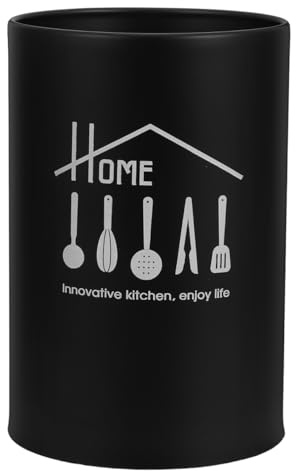 Alipis Escurridor de Cubiertos Noir –Égouttoir Pour Couverts , Pot à Ustensiles de Cuisine Style Nordique pour Évier et Plan de Travail, Cylindrique
