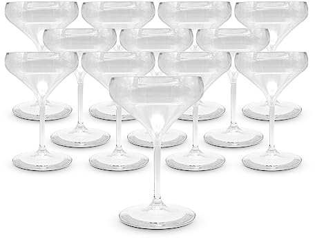 DOJA Barcelona | Copas Plastico Piscina | 40cl | Transparente | Pack12 | Copa Plastico Duro Reutilizable | Vasos Policarbonato Transparente | Copas Plasticas Piscina, Cocktail Reutilizables