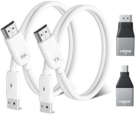 HDMI Wirelees Trasmettitore e Ricevitore, Extender Wireless Hdmi Supporta 2.4/5GHz Streaming Video/Audio/File, 165Ft/50M Portata Streaming Video Audio da laptop, PC a HDTV Proiettore