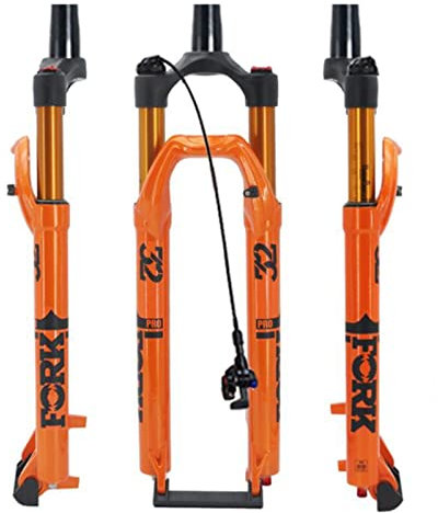 ZECHAO Fahrrad Federgabel MTB,27,5/29inch Aluminiumlegierung mit Rebound-Einstellung 120mm Federweg Air Supension Frontgabel Fahrrad Federgabel (Color : Orange, Size : 29inch)