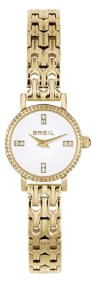 Breil, Collezione Darling, Orologio Donna in Acciaio, Bracciale Sottile e Flessuoso in Maglia Milanese, Lunetta Decorata, Chiusura a Scorrimento, Cassa 18mm, Lunghezza Regolabile 13.5-19 cm, Gold