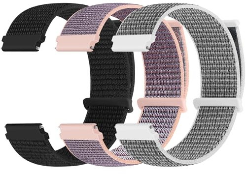 Yunshare 18mm Nylon Armband Kompatibel mit Garmin Venu 3S/Venu 2S/Vivoactive 4S/Vivomove 3S/Active S/Forerunner 265(42mm)/Huawei Watch GT 5 Pro 42mm/GT 5 41mm/4 41mm Loop Uhrenarmband Damen Herren