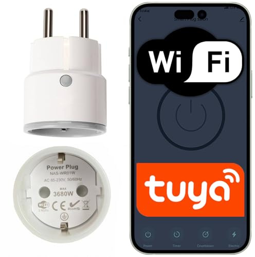 Sone Smart One WLAN Steckdose Schuko Tuya 16A Strommessung Weiß | schuko typ f, 3680w, 2.4ghz, timer, alexa google, ohne hub