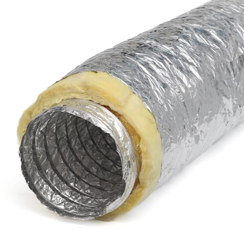 IZOFLEX Aluminium isolierter flexibler Lüftungskanal 112 mm x 10 mb | Abluftschlauch Luefterschlauch Flexibel Aluminium Flexrohr lüftungsschlauch luftröhre Aluflexschlauch