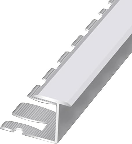 DECAKE Bodenübergangsleiste, Treppenkantenleiste aus Aluminiumlegierung, 2,7 m lang, für Fußböden/Haustüren/Kellerböden (Farbe: Schwarz) (Null Silber)