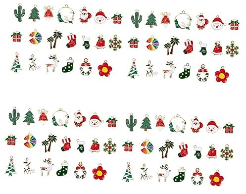 TEHAUX 80stücke Weihnachtsanhänger Legierung Schmuckherstellung Handgemachte Bastelmaterialien Für Armbänder Und Zufällige Designs