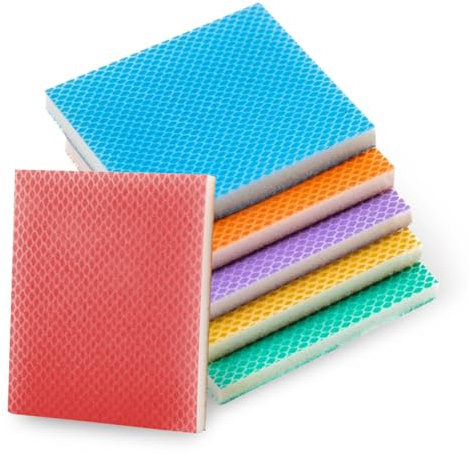 Schleifschwämme, 6 Stück Weiches Schleifschwamm Fein Körnung 100/120/150/180/220/240 Handschleifblöcke PU Schaum-Schleifpads Nass und Trocken Sandpapier für Holz Trockenbau Metall