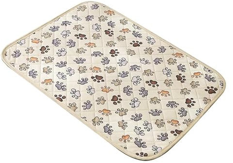 FANSU 2 Stück Welpen Unterlagen, Wiederverwendbare PIPI Matten für Hunde,Einfacher Druck Inkontinenzunterlage Waschbar, Welpenunterlage für Welpen, Alter, Inkontinente Hunde (70X100cm,Beige)