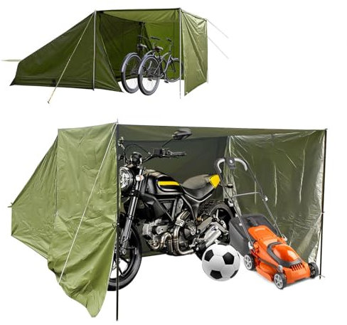 YSMSMZJK Gartenhütte mit Abnehmbarem Schattentuch Motorradgarage Winterfest Geeignet für Camping und Radfahren Motorradgarage Winterfest Fahrradschuppen